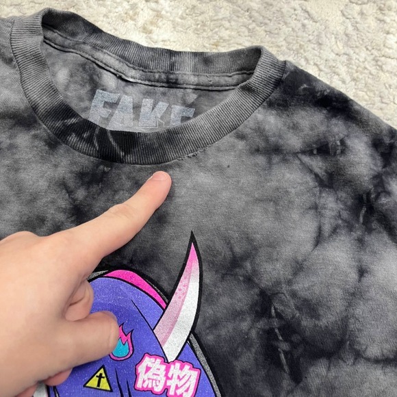 Hot Topic Anime T Shirt Cyberpunk Graphic Tie Dye Distressed Emo Grunge Size S - Picture 3 of 8